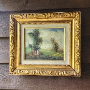 Gorgeous Gold Leaf Framed Signed Oil Painting